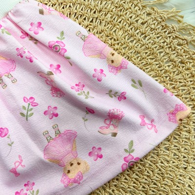 Vestido Ribana Ursinhas - Off White e Rosa